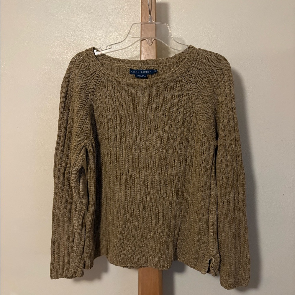Ralph Lauren Mulberry Silk Women's  Sweater with elbow patches - Brown